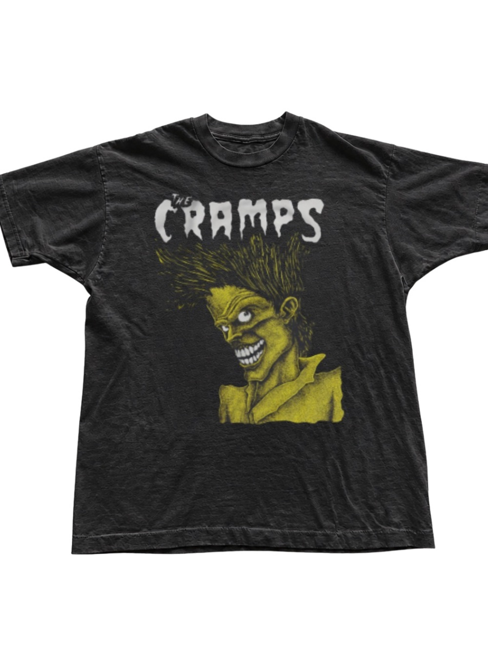 Black T-Shirt with Yellow Graphic "The Cramps"